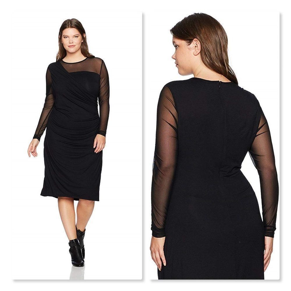 Rebel Wilson X Angels Mesh Jersey Draped Dress 1X
